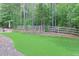 Well-maintained backyard with a large lawn space and cozy firepit sitting area at 6570 Canyon Cv, Cumming, GA 30028