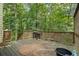 View of back deck area featuring a grill and wooded surroundings at 134 Waterloch Ct, Lawrenceville, GA 30043