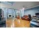 Spacious living room with hardwood floors, fireplace, and an open layout for easy entertaining at 134 Waterloch Ct, Lawrenceville, GA 30043