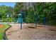 Community playground area with swings, slides, and a wood chip ground cover for safety at 1772 Benningfield Sw Dr, Marietta, GA 30064