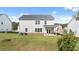 Well-maintained backyard features a covered patio, lush lawn and new landscaping at 1940 Van Allen Ct, Dacula, GA 30019