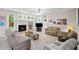 Bright living room showcasing fireplace, white mantle, lots of light, plush seating, and neutral carpeting at 2261 Seatton Ct, Marietta, GA 30062
