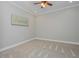 Neutral bedroom featuring carpeted floors, ceiling fan, and recessed lighting at 6610 Major Dr, Cumming, GA 30040