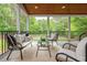 Relaxing screened-in patio with comfortable seating and view of the beautiful yard at 6610 Major Dr, Cumming, GA 30040
