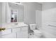 Bathroom with white cabinets, bathtub, and shower with tile at 805 Abbotts Mill Ct # 74, Duluth, GA 30097