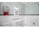 Bathroom with white subway tile and a shower/tub combo at 655 E Pelham Ne Rd, Atlanta, GA 30324