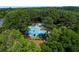 Aerial view showcasing the community pool and lush green surroundings at 2015 Towne Lake W Hls, Woodstock, GA 30189
