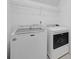 Well-lit laundry room featuring a modern washer and dryer set with wire shelving above at 4305 Chesapeake Trce, Acworth, GA 30101