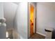 Hallway features carpet flooring and access to a bedroom, offering a cozy and private space at 5293 Sandy Shoals Ln, Stone Mountain, GA 30087