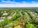 Scenic aerial view of a golf course community with luxurious homes nestled amidst verdant trees and manicured greens at 3905 Merriweather Woods, Johns Creek, GA 30022