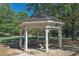 Charming gazebo with picnic tables, surrounded by mature trees and recreational facilities at 320 Ironhill Trce, Woodstock, GA 30189