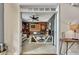 Stylish home office featuring a custom wood desk, accent wall, and comfortable seating area for a productive workspace at 320 Ironhill Trce, Woodstock, GA 30189