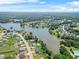 Aerial view of a lakeside residential community surrounded by lush greenery and natural beauty at 321 Shannon Ct, Mcdonough, GA 30252