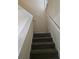 Carpeted staircase with white railings leads to the upper level at 4677 Liberty Square Dr, Acworth, GA 30101