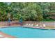 Sparkling community pool with lounge chairs, tables, and a playground for residents at 965 Under Ct, Sugar Hill, GA 30518