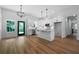 Modern kitchen with white cabinets, stainless steel appliances, and hardwood floors at 270 Harmony Woods Dr, Dallas, GA 30157