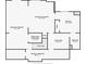Detailed basement floor plan showing the layout of the storage room, bathroom and finished basement areas at 2882 Clary Hill Ne Dr, Roswell, GA 30075