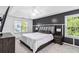 Spacious primary bedroom suite featuring a ceiling fan, modern floors and plenty of natural light at 870 Underhill Ct, Sugar Hill, GA 30518