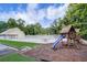 Playground with play structure and slide near community pool at 870 Underhill Ct, Sugar Hill, GA 30518