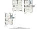 Detailed floor plan showcasing layout of each level, including kitchen, bedrooms and living areas, totaling 1213 sq ft at 479 Charter Oak Sw Dr, Atlanta, GA 30331