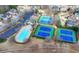 Aerial view of community pool and tennis courts at 1890 Turtle Creek Way, Lawrenceville, GA 30043