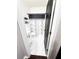 Cozy bathroom featuring a marble tile floor and a modern black and white shower curtain at 1890 Turtle Creek Way, Lawrenceville, GA 30043