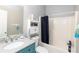 Bathroom vanity and shower at 2221 Baker Carter Dr, Loganville, GA 30052