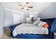 Bedroom with a blue bed and access to a walk-in closet at 1850 Cotillion Dr # 4419, Atlanta, GA 30338