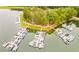 Overhead view of marina boat docks featuring numerous boats and calm water at 5200 Woodmont Dr, Villa Rica, GA 30180