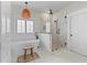 Luxurious main bathroom featuring a freestanding tub, a glass shower, and elegant design at 31 Copper Leaf Ct, Villa Rica, GA 30180