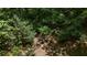 Overhead view of backyard seating area with fire pit surrounded by lush trees and landscape at 3287 Alton Rd, Atlanta, GA 30341