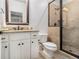 Bathroom featuring granite countertops, glass shower and tile flooring for a luxurious feel at 3809 Wieuca Ne Rd, Atlanta, GA 30342