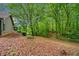 Expansive, tree-lined backyard offering privacy and space at 5535 Dorsett Shoals Rd, Douglasville, GA 30135