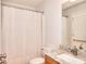 Bathroom showcasing a shower, vanity, and granite countertop at 662 Shady Willow Ln, Loganville, GA 30052