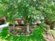 Beautifully landscaped front yard with mature trees, lush lawn, and vibrant flowerbeds at 662 Shady Willow Ln, Loganville, GA 30052