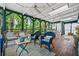 Inviting screened porch features ample seating with views of backyard at 1691 Whitlock Rd, Marietta, GA 30066
