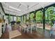 Large screened porch features a dining area, seating and backyard view at 1691 Whitlock Rd, Marietta, GA 30066