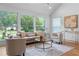 Bright and airy living room featuring large windows and vaulted ceilings, offering a comfortable seating area at 2001 Swazey Dr, Decatur, GA 30032