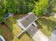 Aerial view of a charming home with a pool, spacious backyard, and well-maintained lawn at 1620 Cedar Hl, Douglasville, GA 30134