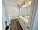 Charming bathroom with double vanity, stand alone tub, shiplap walls and modern fixtures at 107 Oconnor Dr, Dallas, GA 30157
