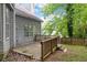 Backyard view showcasing a wooden deck, house siding and a grassy lawn at 2907 Oakvale Falls Dr, Decatur, GA 30034