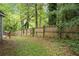 A view of the backyard showcasing a wooden fence and a green lawn at 2907 Oakvale Falls Dr, Decatur, GA 30034
