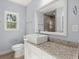 Bright bathroom featuring a modern vessel sink, granite countertops, and stylish fixtures at 1686 Alvarado Sw Ter, Atlanta, GA 30310