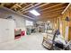 Unfinished basement area with exposed framework, ready for personalization and creative design at 270 Morrow Rd, Newborn, GA 30056