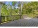 Wooden deck overlooking a lush green forest, providing a serene and private outdoor space at 1750 Providence Place Dr, Alpharetta, GA 30009
