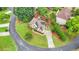 An aerial perspective showcasing a two-story home nestled in a cul-de-sac, surrounded by lush greenery at 947 Summer Forest Drive, Suwanee, GA 30024