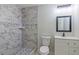 Updated bathroom with shower and modern vanity at 204 Elm St, Palmetto, GA 30268