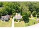 High angle shot of a house and its neatly maintained lawn and in-ground pool at 6275 Cheatham Lake Nw Dr, Acworth, GA 30101