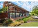 Community pavilion with exposed beams and landscaped grounds at 1744 Habershal Nw Dr, Atlanta, GA 30318