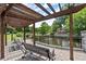 Relaxing pergola with benches overlooking a tranquil pond at 1744 Habershal Nw Dr, Atlanta, GA 30318
